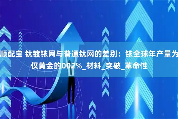 顺配宝 钛镀铱网与普通钛网的差别：铱全球年产量为仅黄金的002%_材料_突破_革命性